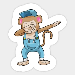 Monkey as Mechanic at Hip Hop Dance Dab Sticker